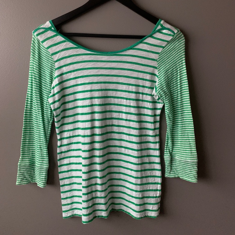 Anthropologie 3/4 stripped top